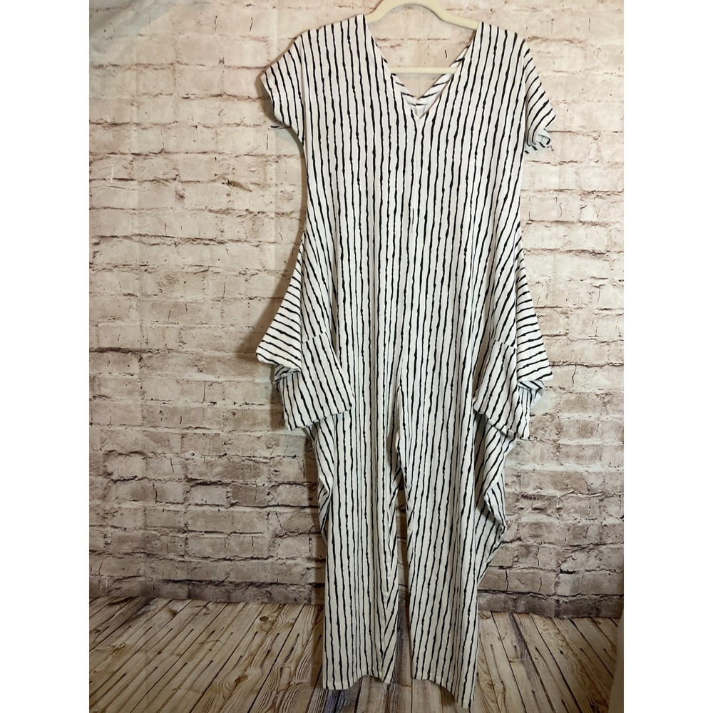 M x Matthildur Eva Jumpsuit Medium Black White Striped Slouchy Icelandic Design